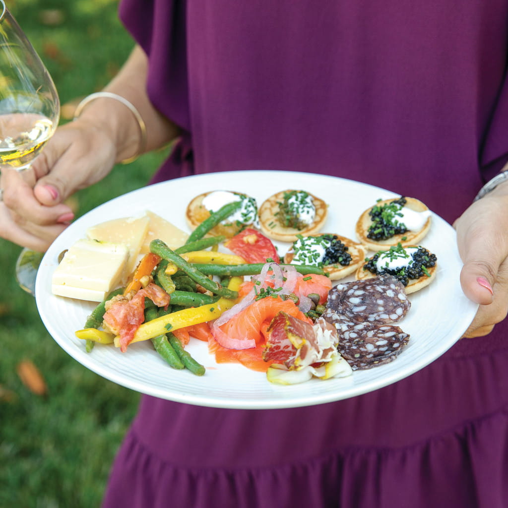Plate of delicious food with Jordan Chardonnay