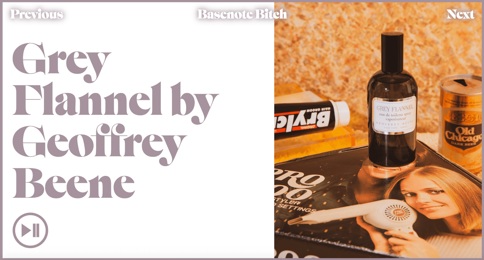 Elizabeth Renstrom’s project Basenote Bitch, where she reviews fragrances.