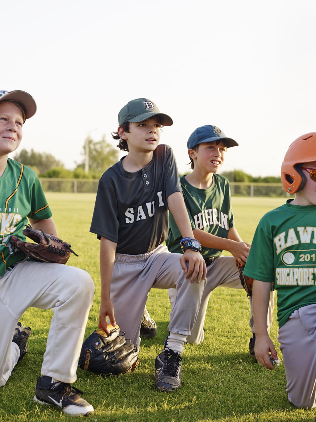 Baseball players on the field.