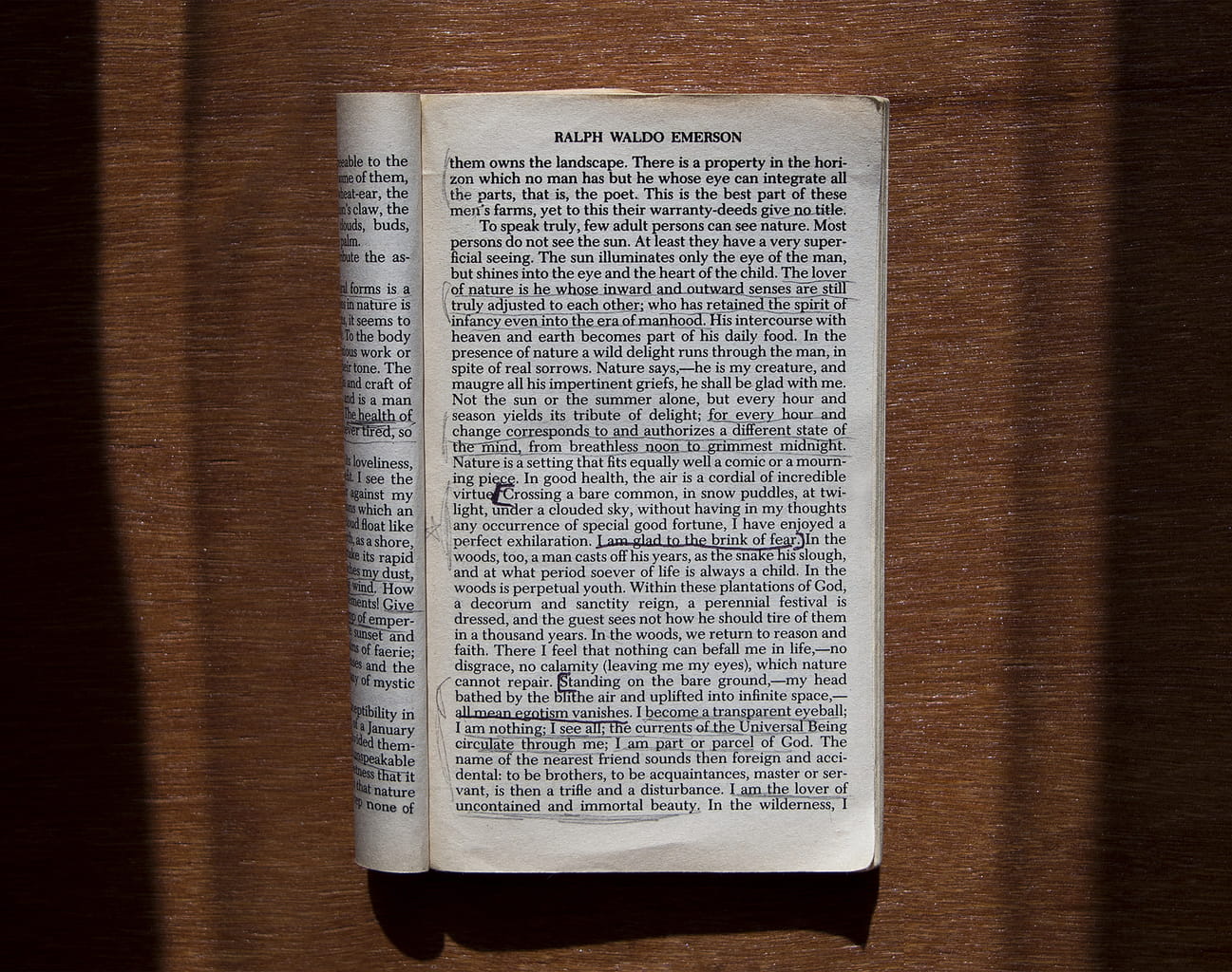 Page from Nature by Ralph Waldo Emerson