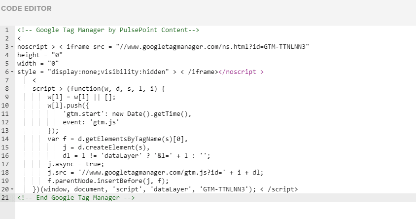 Add the Code, press ‘Update’ button