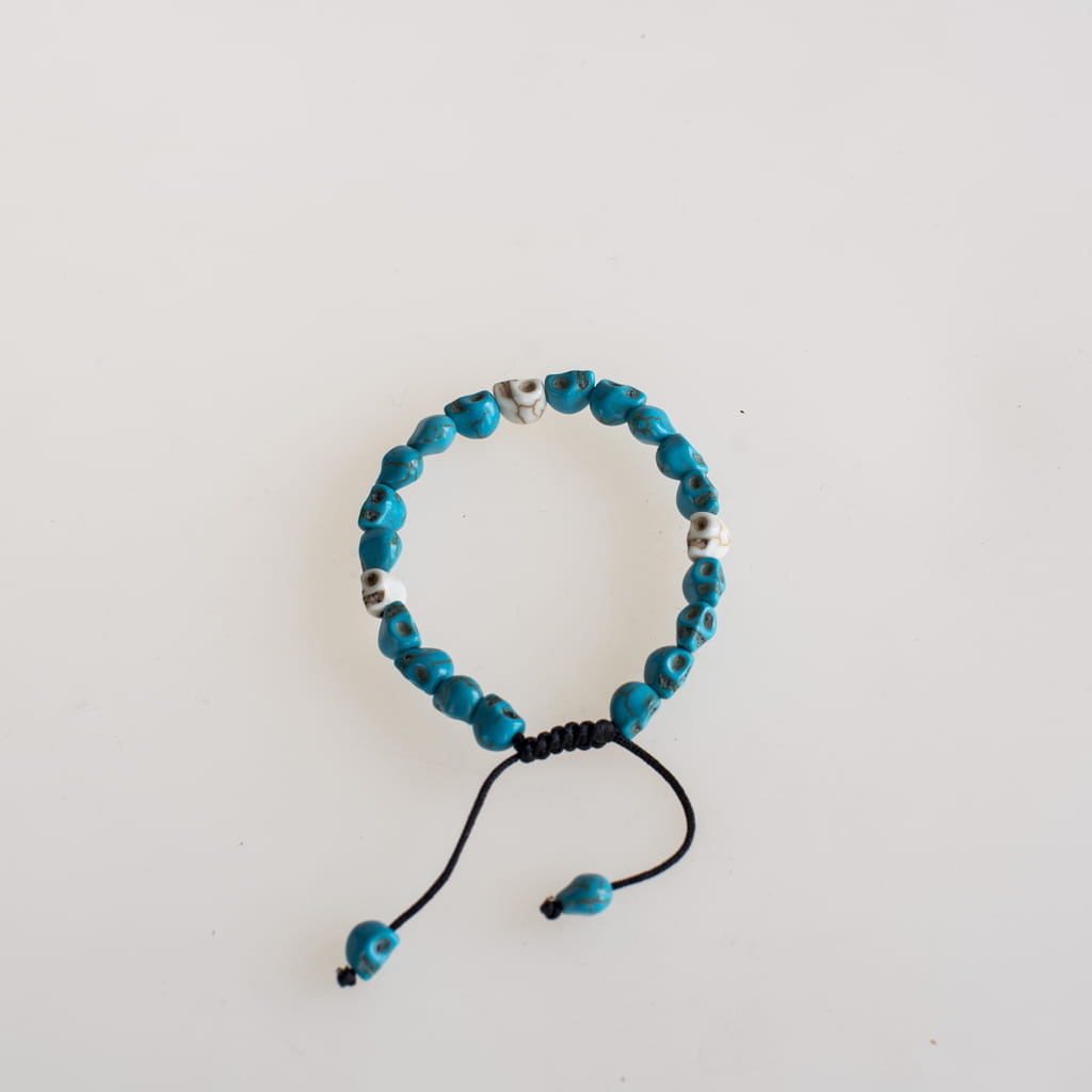Turquoise Skull Shell Beaded Bracelet