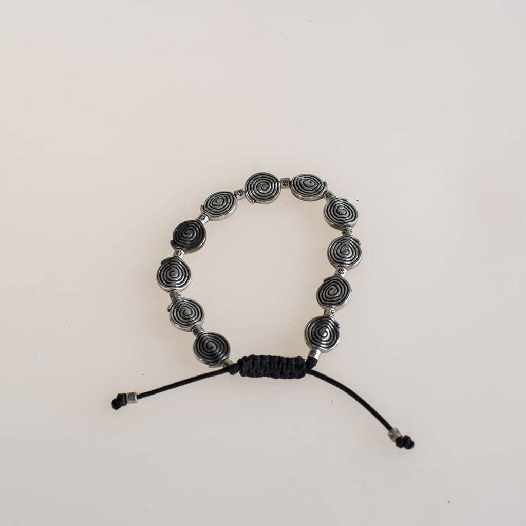 Spiral Brass Charm Bracelet