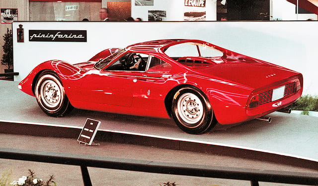 The Dino Berlinetta Speciale on display in period