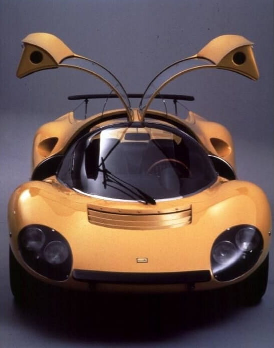 Lines and details from the competition Ferrari Prototype race cars of the era abound