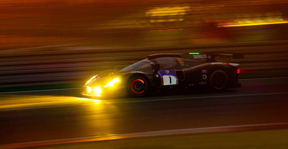The Scuderia Cameron Glickenhaus P 4/5 Competizione at speed