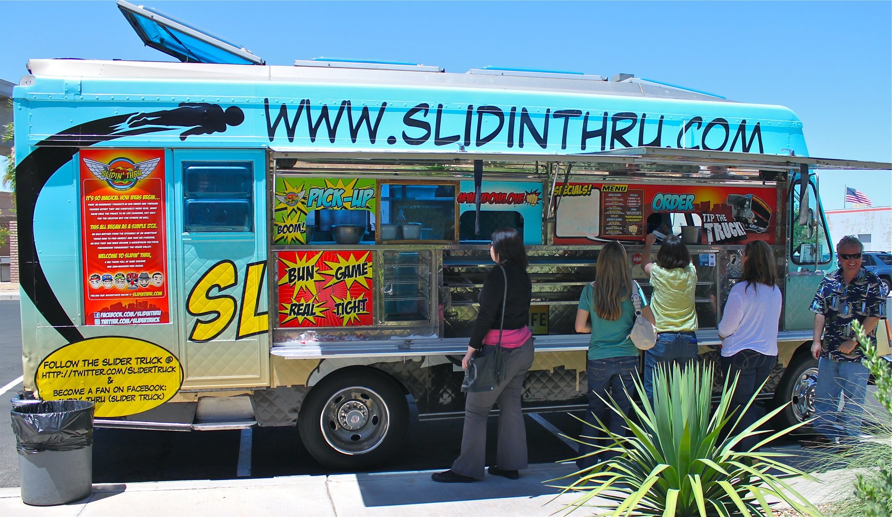 “Slidin’ Thru” serves eclectic sliders such as the Pep Pep (lettuce, tomato, pickle, Cheddar, special sauce, sautéed onion)