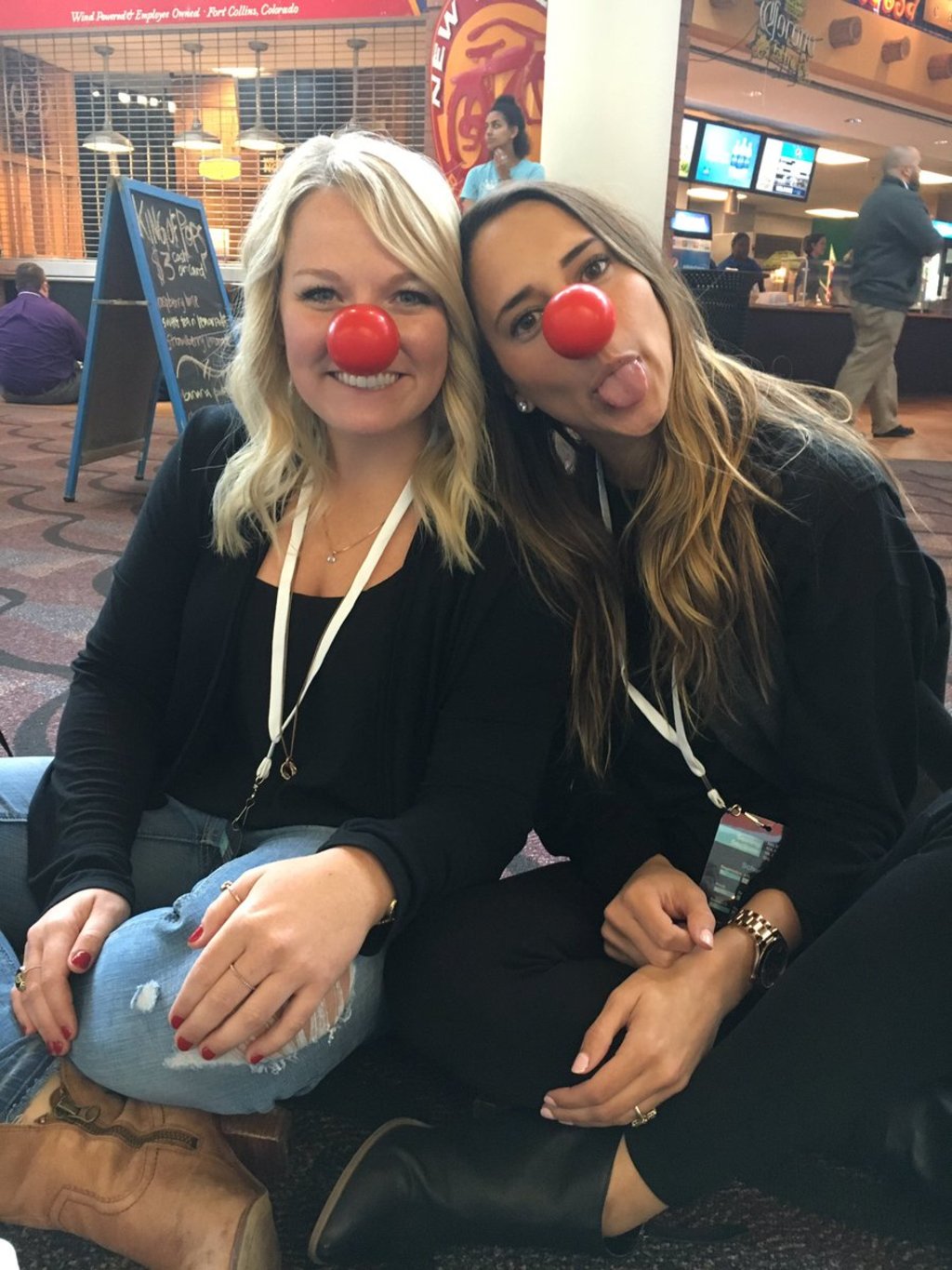 Ladies getting seriously silly promoting #RedNoeDay!